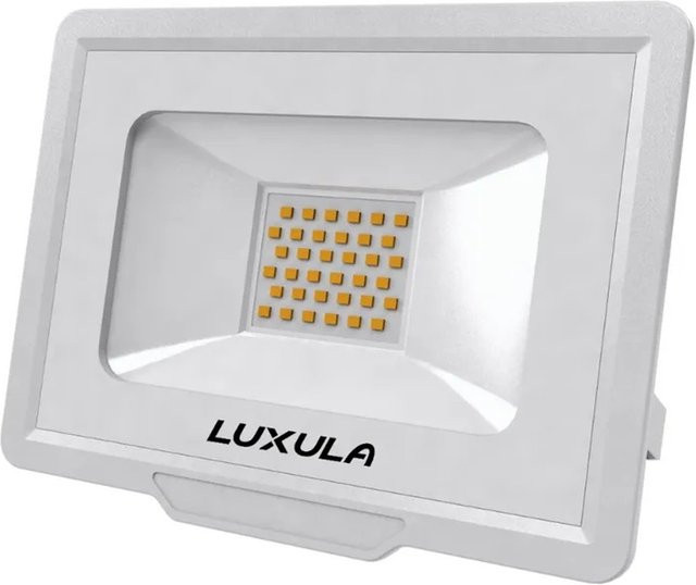 LUXULA LED Außenstrahler Fluter 30W 3000lm 4000K Neutralweiß IP65 IK06 Weiß - Bild 1