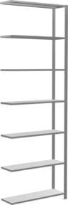 Schulte Anbauregal Steckregal MULTIplus150 in Silber mit 7 Fachböden und Kreuzstrebe, verzinkt, B/T/H: 300 x 100 x 30 cm - Bild 1