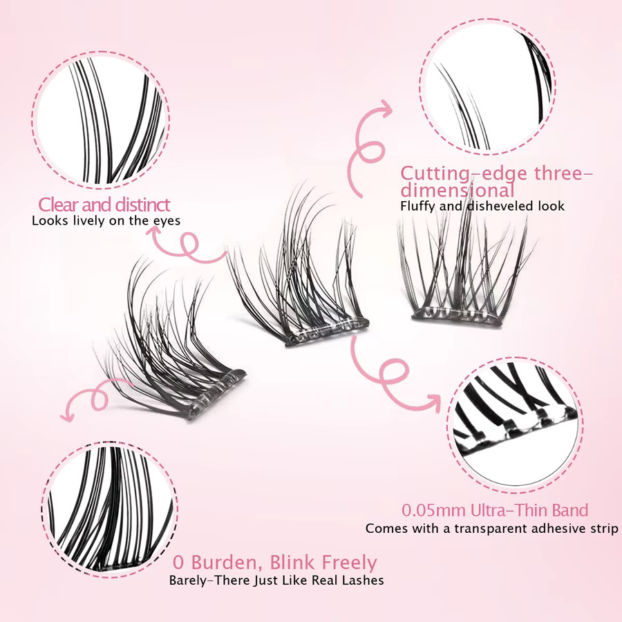 zhonghuirong Künstliche Wimpern, 100 Stück, C-Curl, 5D, Unisex - Bild 2