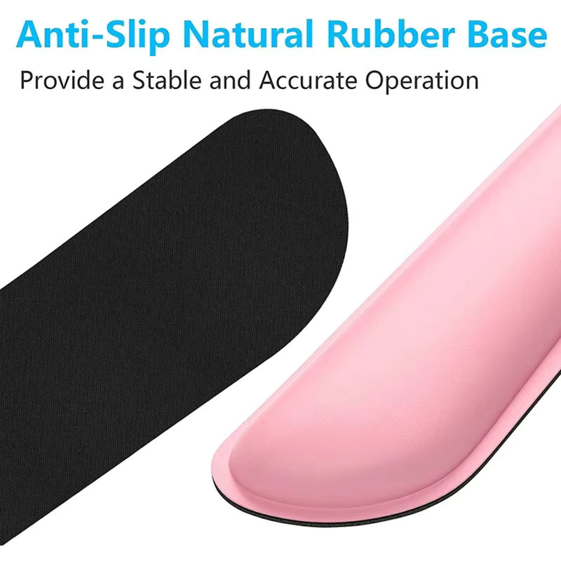 Ergonomische Tastatur-Handgelenkauflage aus Memory-Schaum in Pink mit rutschfestem Mauspad für Büro und Gaming - Bild 3