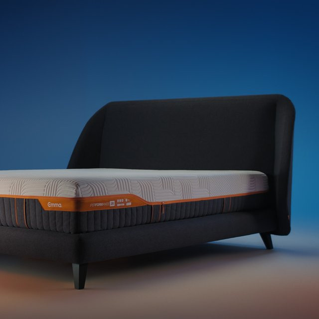Emma Performance Boxspringbett in Grau mit Massivholzgestell und Taschenfederkern, B/T: 200 x 200 cm, Höhe: 26 cm - Bild 1
