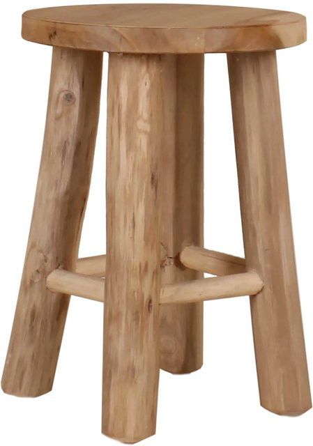 Hocker aus Teak-Holz in Braun, Durchmesser: 20 cm, Höhe: 27 cm - Bild 1