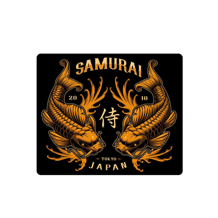 Mairuige Japan Samurai Mauspad, rutschfeste Gaming-Mauspad aus Gummi, Schwarz/Mehrfarbig - Bild 4