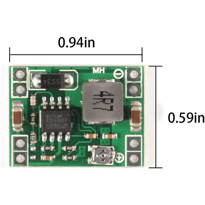 4er-Set MP1584EN Mini DC-DC Step-Down Netzteil Modul, 3A einstellbar, Farbe: Grün - Bild 2