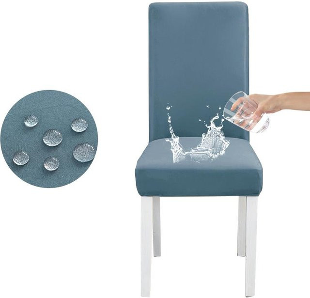 Coolazy Stuhlbezug für Esszimmerstühle in Hellblau, wasserabweisend und elastisch - Bild 1