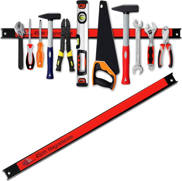 DEUBA Magnetleiste 3-teilig rot-schwarz, Tragkraft 23 kg, Breite: 45 cm - Bild 1