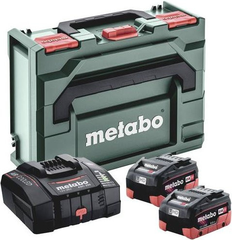Metabo Basic-Set mit 2x LiHD 8Ah Akkus, ASC 290 Ladegerät und metaBOX 145 in Grün - Bild 1