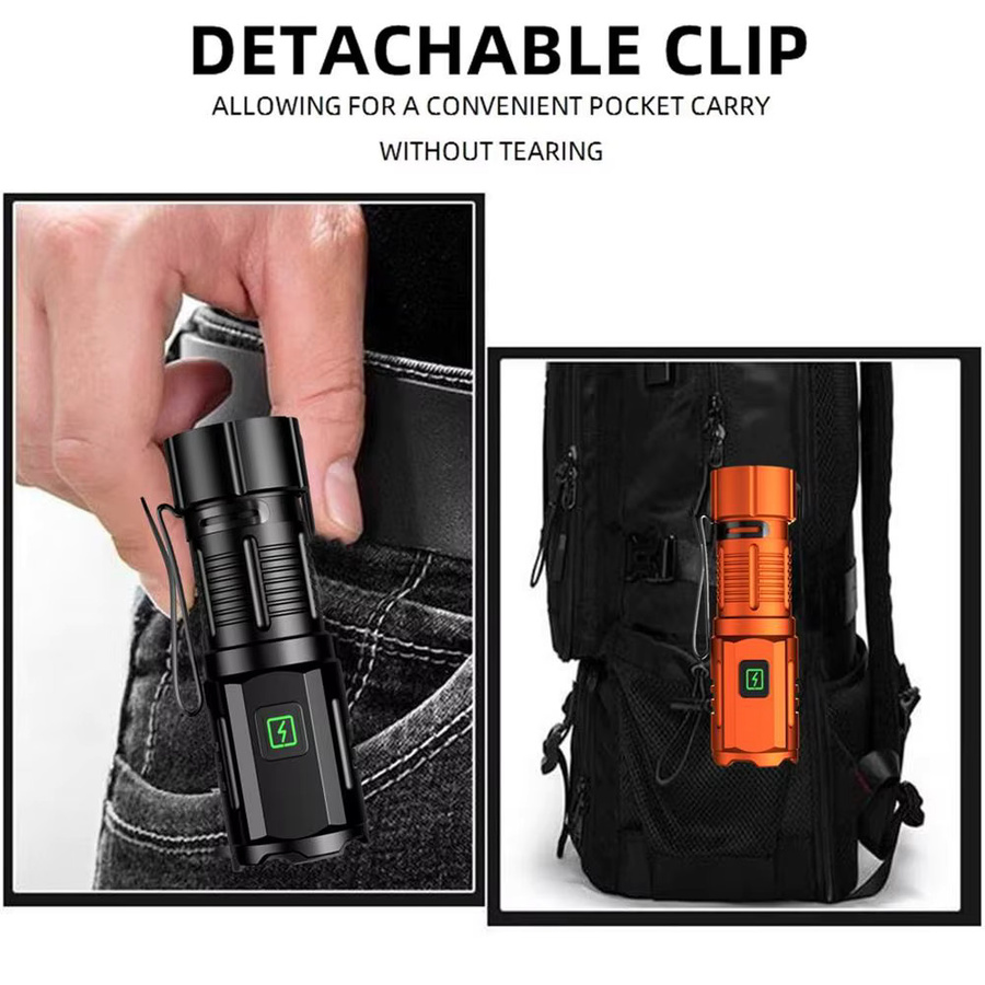 Alonefire Mini Palm LED Taschenlampe mit Magnet und USB-Aufladung, Schwarz, 6500 K Kaltweiß - Bild 5