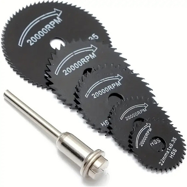 DUTRIEUX 6-teiliges Kreissägeblatt-Set aus Schnellarbeitsstahl für Metall und Holz in Schwarz - Bild 1
