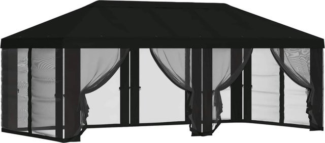 vidaXL Pavillon mit Dach und Seitenwänden aus Polyester in Schwarz, B x T: 6 x 3 m, H: 2,765 m - Bild 1