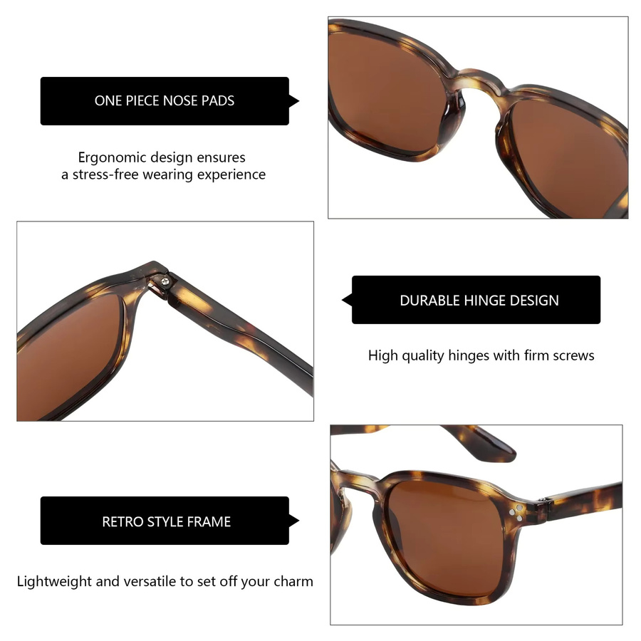 BLUEMOKY Sonnenbrille, quadratisch, Vollrand, Kunststoff, braun, Unisex - Bild 4