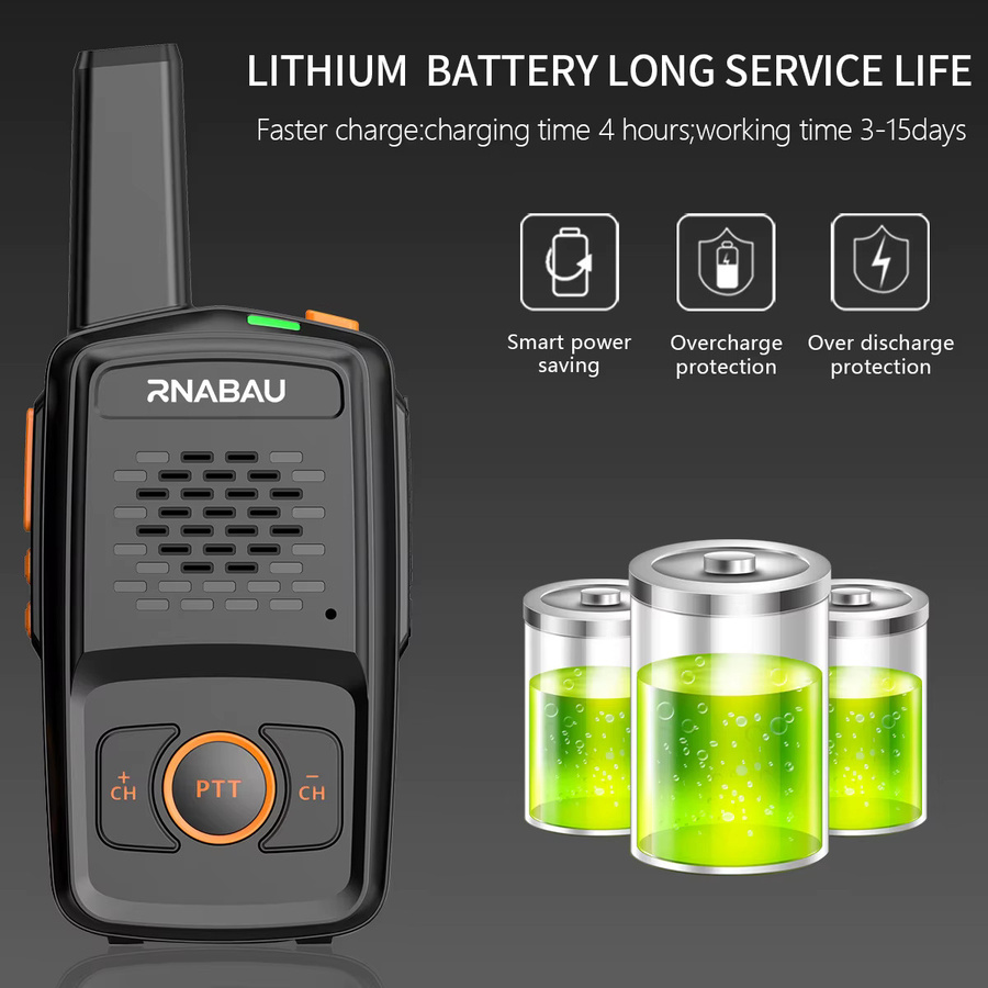 RNABAU Mini Walkie-Talkie MT-N1 Professionelles UHF Zwei-Wege-Funkgerät mit 16 Kanälen in Schwarz, kompatibel mit Baofeng - Bild 6