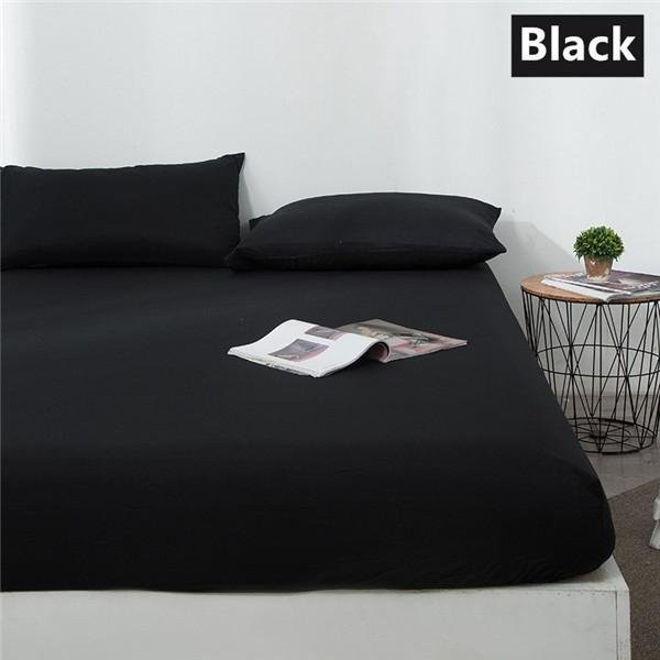 Wasserdichter Matratzenbezug von Big S Home Decor in Schwarz, rutschfester Spannbettlakenschutz aus Polyester, B/T/H: 180 x 200 x 30 cm - Bild 1