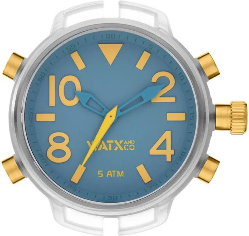 Watxandco Rwa3748 Unisex Armbanduhr in Blau mit analogem Quarzwerk und rundem Kunststoffgehäuse - Bild 1