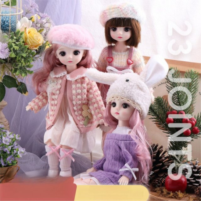 GIHOO Prinzessin BJD Puppe, 30 cm, mit abnehmbarem Kleid, Rosa / Pink - Bild 1