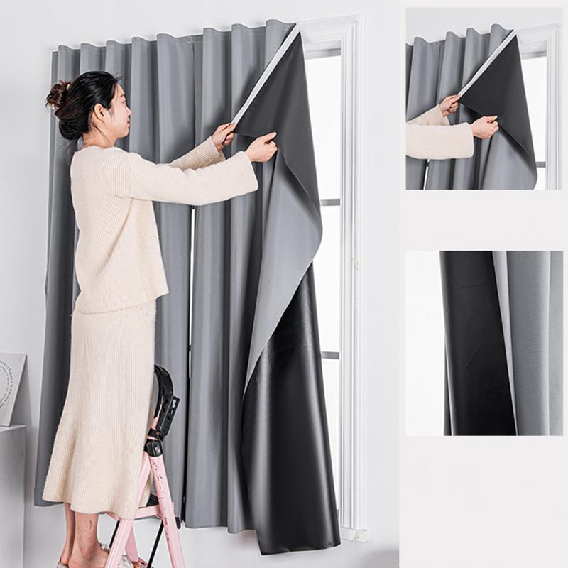 Verdunkelungsvorhang Selbstklebend Ohne Bohren in Grau, B x H: 100 x 170 cm - Bild 2