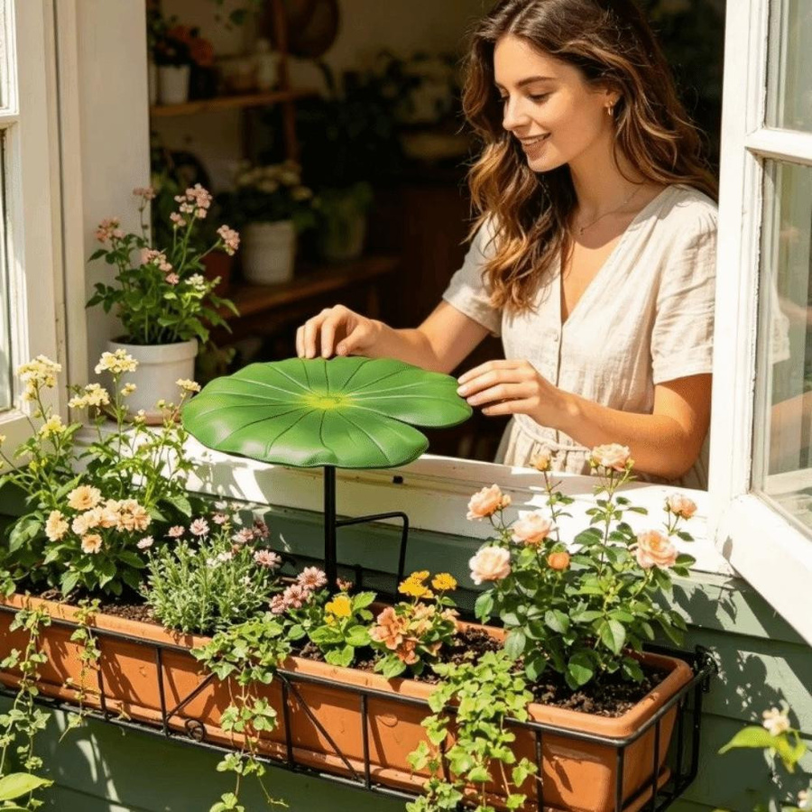 BooPai Pflanzen-Schirm aus Eisen in Grün als Rankhilfe für Garten, Terrasse und Balkon - Bild 7