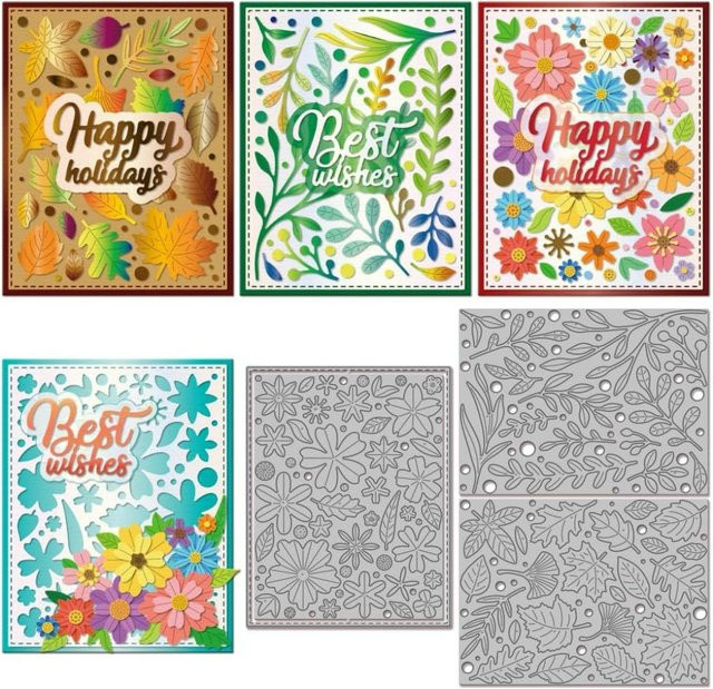 Metall-Stanzformen mit Blumen- und Herbst-Ahorn-Motiven für DIY-Scrapbooking und Kartenherstellung - Bild 1