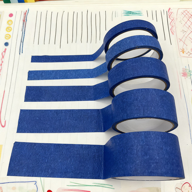 5 Stück selbstklebendes Abdeckband in Blau, beschreibbares Papierband für Kunst, Malerei und DIY, Breite: 1,97 Zoll (5 cm) - Bild 1