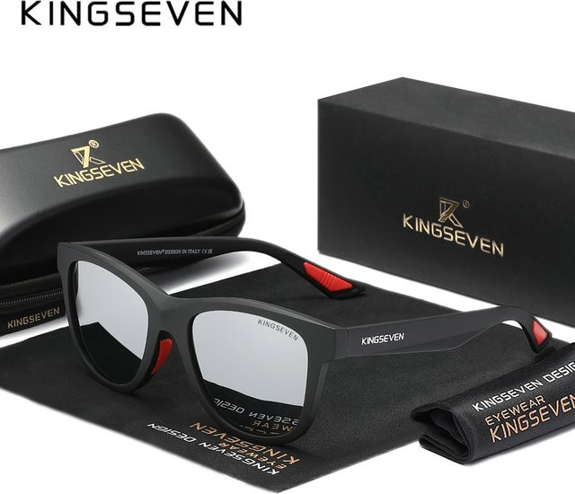 KINGSEVEN N797 Sonnenbrille, Quadrat, Vollrand, Kunststoff, Schwarz, Unisex - Bild 1