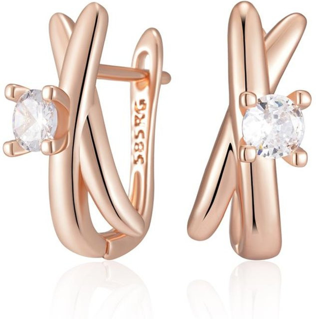 Ohrringe Roségold, Kupfer, Zirkonia, Damen - Bild 1