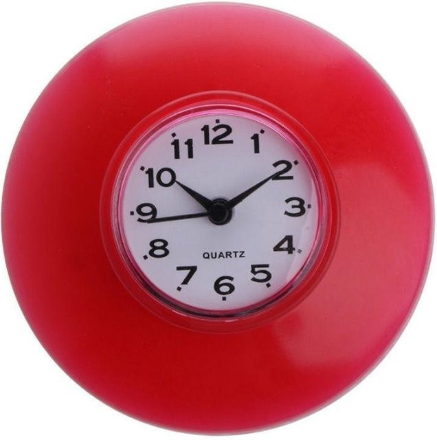 Digitale Wanduhr Pretty Home 02 in Rot mit Saugnapf für Küche und Badezimmer - Bild 1