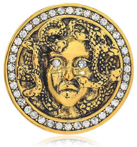 YIRAN Brosche Medusa Form, Diamanten, Unisex, beige - Bild 1