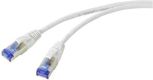 Renkforce RF-5266144 RJ45 Patchkabel CAT 6a S/FTP Slimline in Grau, 5,00 m Länge - Bild 1