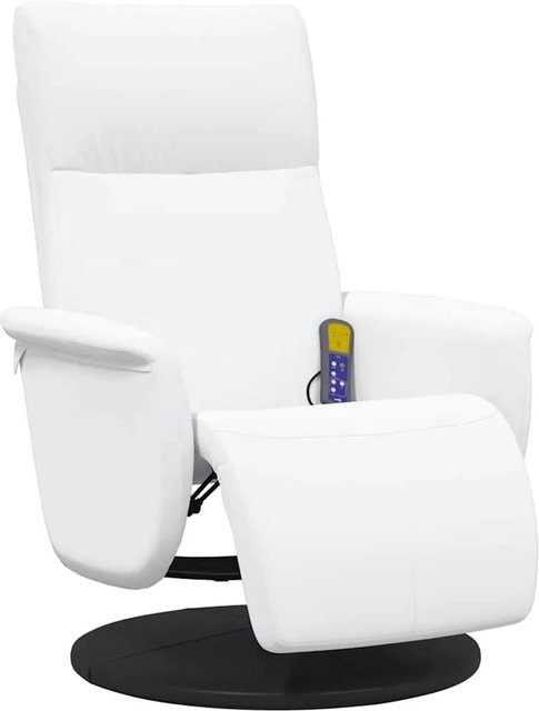 vidaXL Massagesessel mit Fußteil in Weiß aus Kunstleder - Bild 1