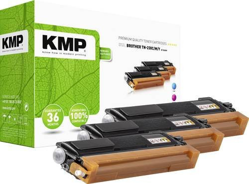 KMP Tonerkassette Set kompatibel mit Brother TN-230C, TN-230M, TN-230Y in Cyan, Magenta und Gelb mit 1400 Seiten Reichweite - Bild 1
