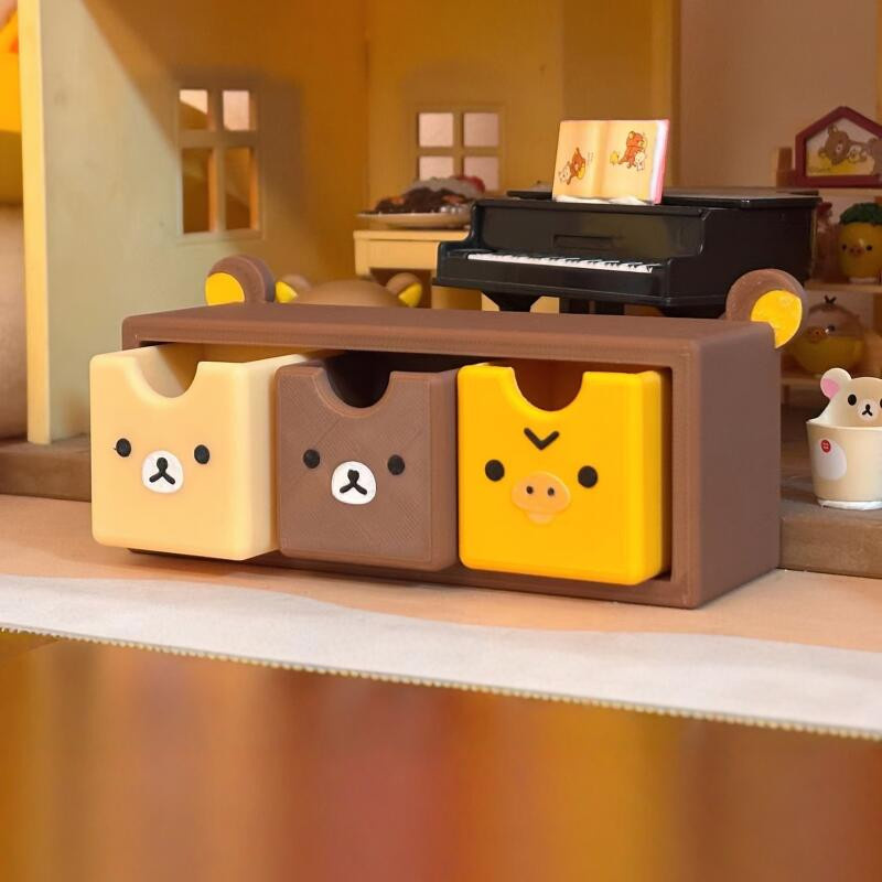 Rilakkuma Schreibtisch-Organizer mit Schubladen in Multicolour zur Aufbewahrung von Schreibwaren und Spielzeug - Bild 1