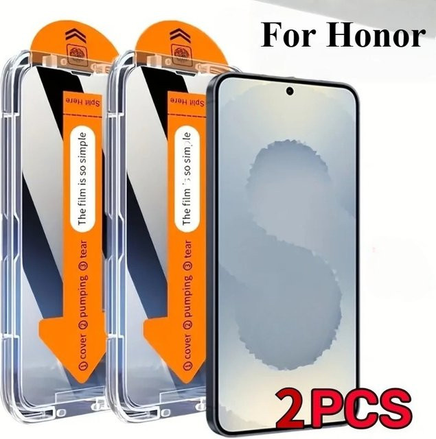 2 Stück Displayschutzfolie aus gehärtetem Glas für Honor X6b X7C X7d X7 X7a X7B X6 Honor 400 Smart X70, transparent - Bild 1