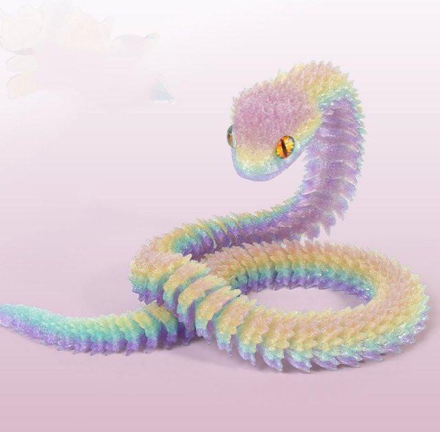 BC Pet Supplies Realistische 3D-gedruckte Schlange als Heimdekoration, Mehrfarbig, Länge: 40 cm - Bild 1