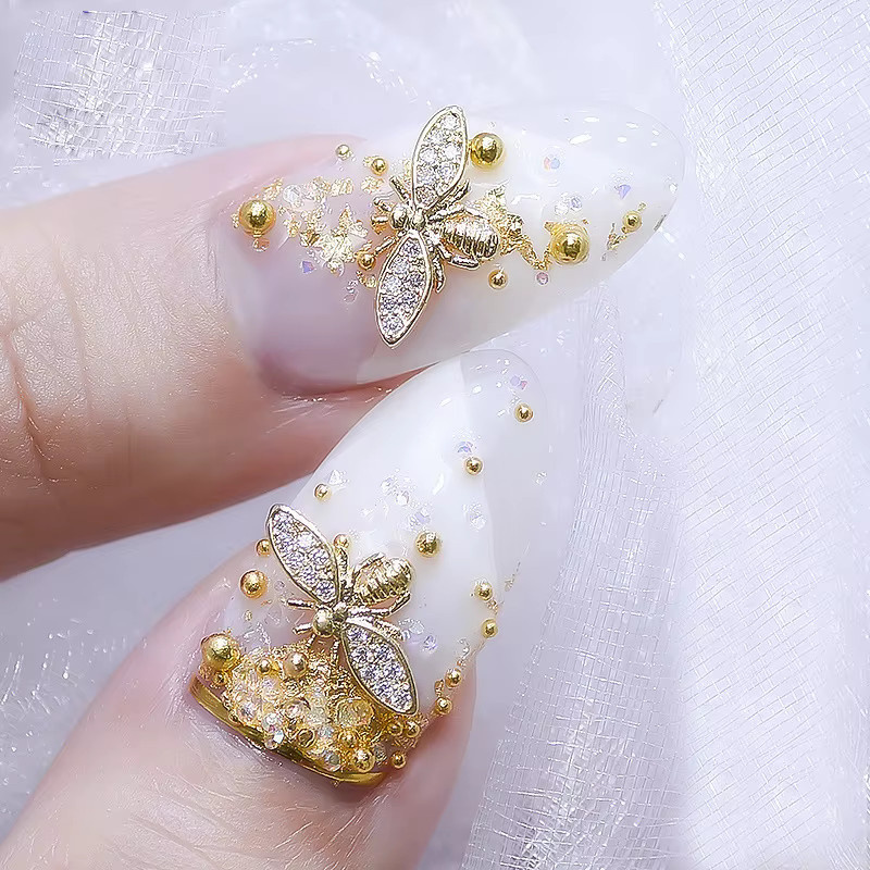 Swagpick Gold Biene Nageldekoration, 20 Stück, Goldlegierung - Bild 1
