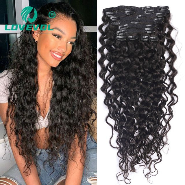 LOVEVOL Clip-in Haar Extensions Natürliche Welle, Echthaar - Bild 1