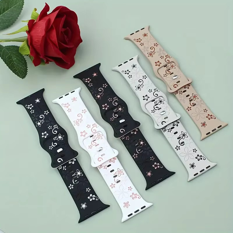 samusak Uhrenarmband Silikon, floral, Damen - Bild 4