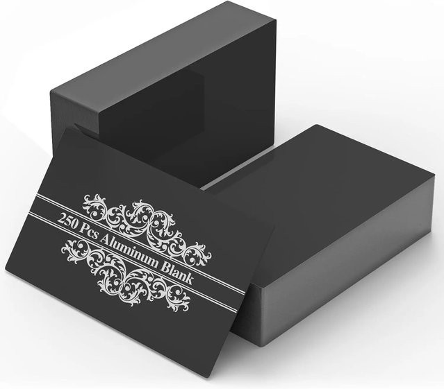 NEJE 250er Set Metall Visitenkarten in Schwarz für CNC Laser Gravur und Handwerk - Bild 1