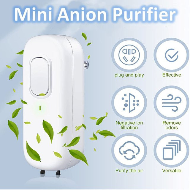 ENERFER Mini-Luftreiniger mit Negativ-Ionen-Ionisator in Weiß - Bild 1