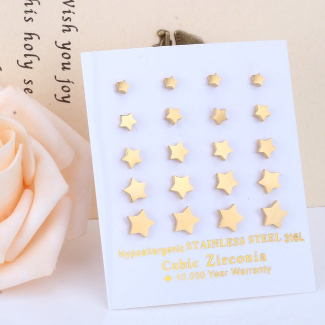 LUXUSTEEL Ohrstecker, Gold Farbe, Damen - Bild 1