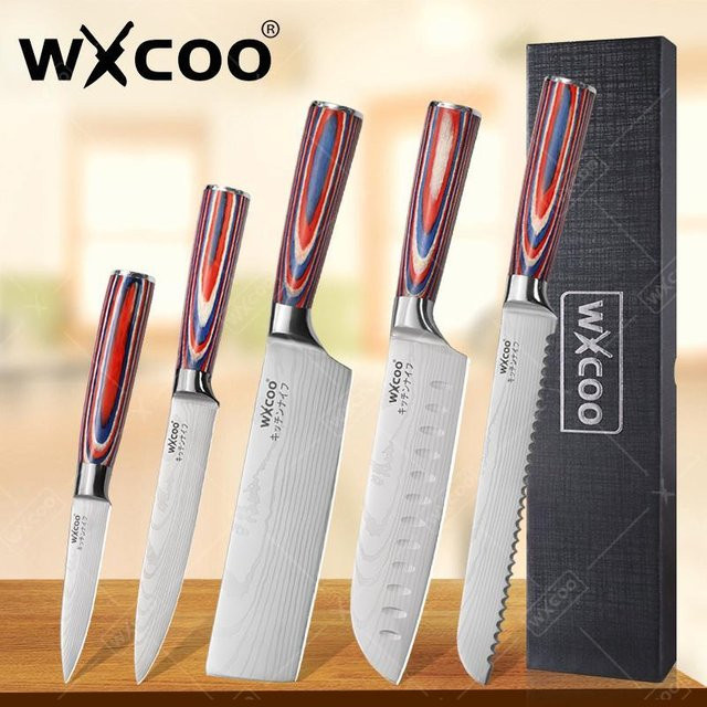WXCOO Damaskus Chefmesser mit Holzgriff für Fleisch und Gemüse - Bild 1