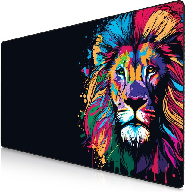 Titanwolf Gaming Mauspad XXXL Speed Gaming Mousepad Colour Lion, B/T: 120 x 60 cm, Multicolor - Bild 1