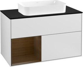 V&B Waschtischunterschrank Finion 100 Wandbeleuchtung in Weiß lackiert B/T/H: 100 x 50,1 x 50,1 cm - Bild 1