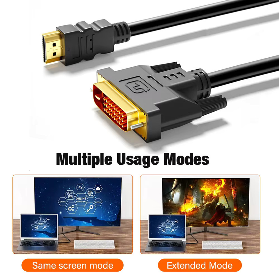 Nephy DVI auf HDTV Adapter Kabel, vergoldet, Schwarz, DVI 24+1 Stecker auf Stecker für Laptop, Computer und Projektor - Bild 5