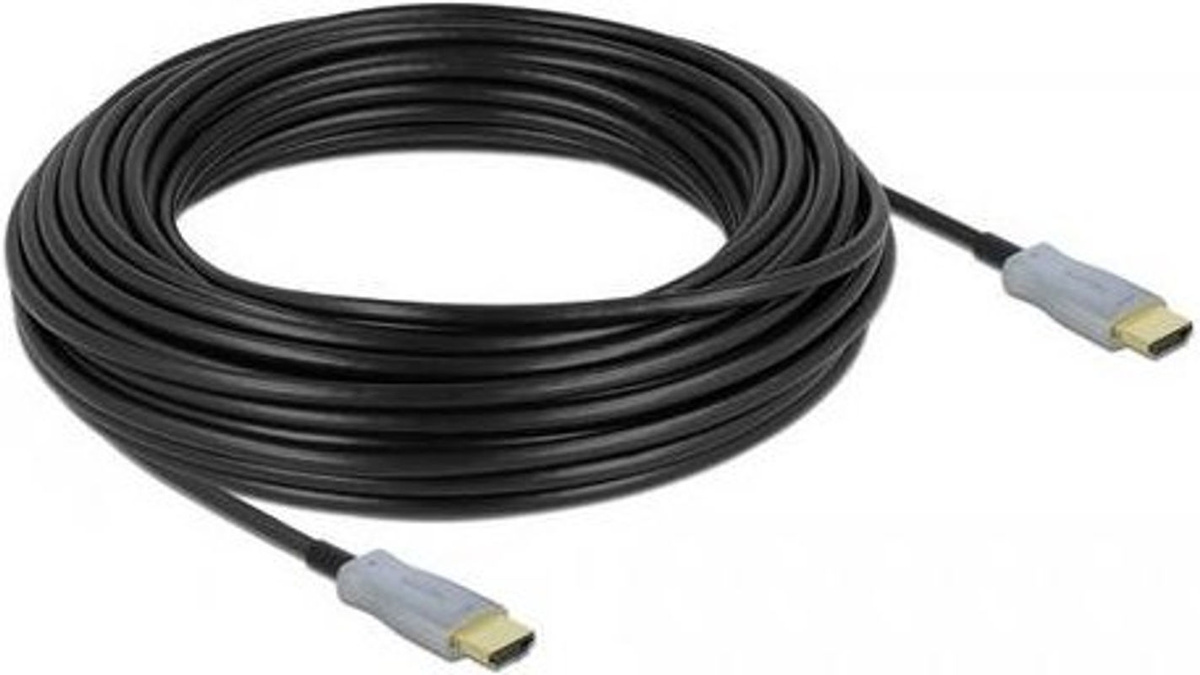 Delock HDMI Anschlusskabel 4K UHD in Schwarz mit vergoldeten Steckkontakten, Länge: 20 m - Bild 2