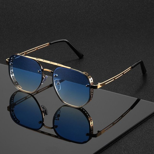 Fable Sonnenbrille, Metall, Vollrand, round, unisex, blue - Bild 1