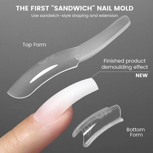 YOKEFELLOW Sandwich Dual Nagelform, 240 Stück, 15 Größen, Oval & Quadratisch - Bild 1