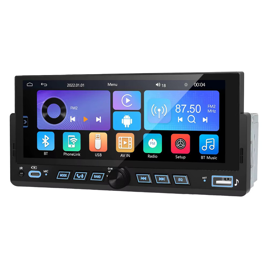 Podofo 1DIN Autoradio mit 6,86 Zoll Touchscreen, Carplay, Android Auto, Bluetooth und USB in Schwarz - Bild 7