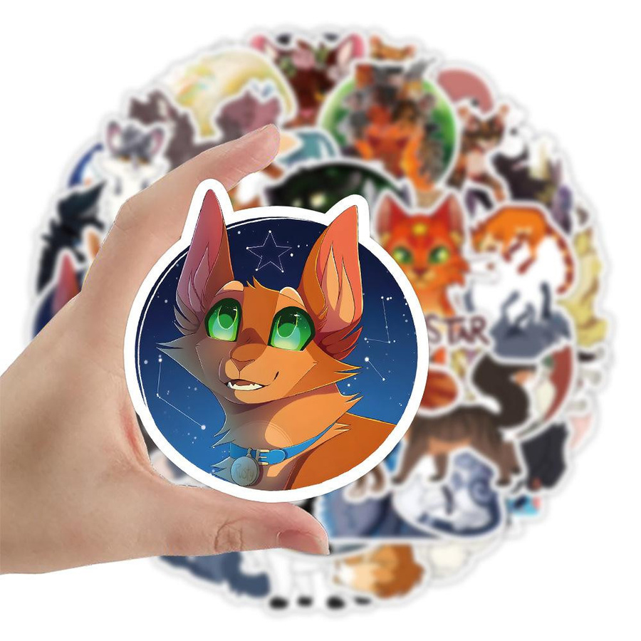 Yiran toy Katzenkrieger Anime Cartoon Aufkleber 50-teiliges Set multicolour - Bild 2