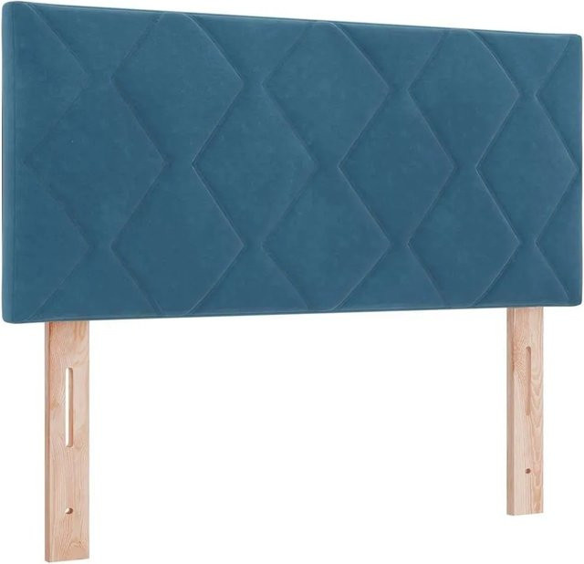 vidaXL Kopfteil aus Samt in Dunkelblau mit Holzrahmen, Breite: 100 cm, Tiefe: 7 cm, Höhe: 88 cm - Bild 1