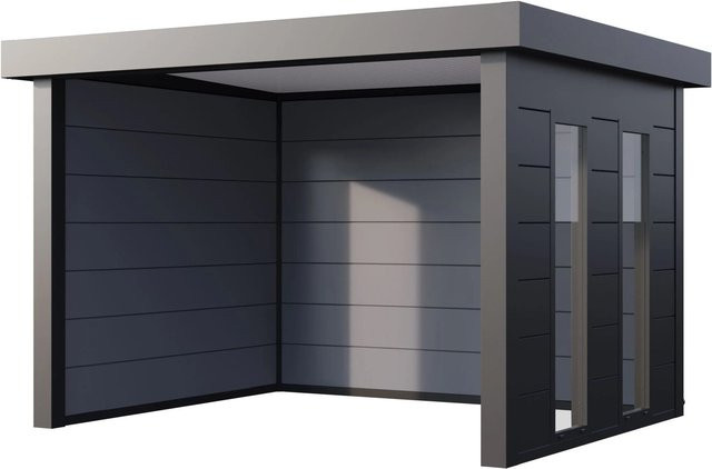 Telluria Pavillon Singolo mit Fenster in Anthrazit Grau, B/T: 358 x 298 cm - Bild 1